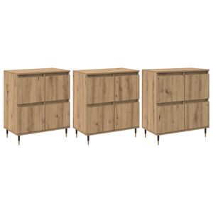 vidaXL F&ouml;rvaringssk&aring;p 3 pcs Artisan Ek 60 x 35 x 70 cm