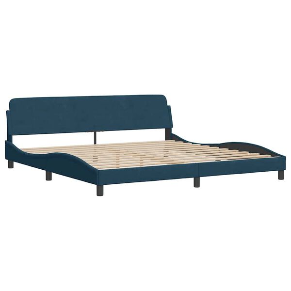 vidaXL Bed with Mattress "Dover" Blue 200x200 cm Velvet