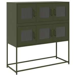 vidaXL Sidosk&aring;p olivgr&ouml;n 100,5x39x107 cm kallvalsat st&aring;l