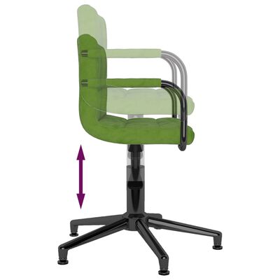 vidaXL Snurrbar kontorsstol ljusgrön sammet