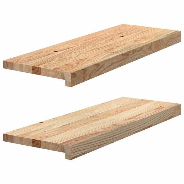 vidaXL Trappstegsmattor 2 pcs obehandlad 70x25x2 cm massiv ek