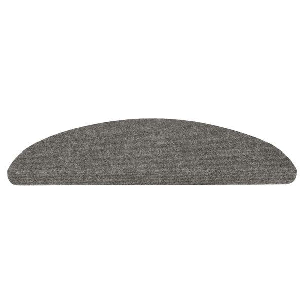 vidaXL Trappstegsmattor sj&auml;lvh&auml;ftande 15 st 56x17x3 cm gr&aring;