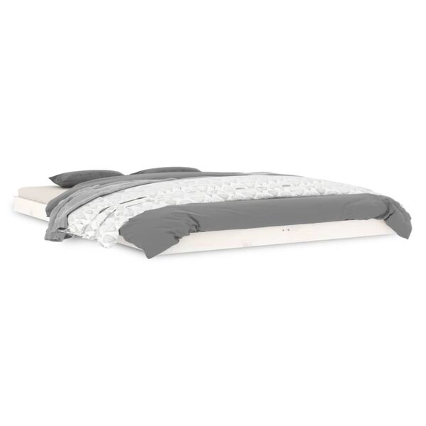 vidaXL S&auml;ngram vit 140x200 cm massiv furu