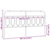vidaXL Huvudgavel metall vit 183 cm