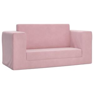 vidaXL B&auml;ddsoffa f&ouml;r barn 2-sits rosa mjuk plysch