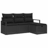 vidaXL Soffset 4 st 4-Antal sittplatser Svart konstrotting