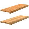 vidaXL Trappstegsmattor 2 pcs ljusbrun 80x30x2 cm massiv ek