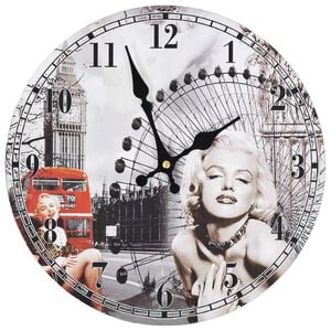 vidaXL V&auml;ggklocka vintage Marilyn Monroe 30 cm