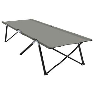 vidaXL F&auml;llbar Camping S&auml;ng Gr&aring; 206 x 76 x 74 cm Oxford och St&aring;l