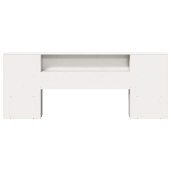 vidaXL Huvudgavel med f&ouml;rvaring vit 200 cm massiv furu