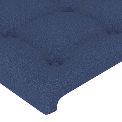 vidaXL Sänggavel med kanter blå 203x16x118/128 cm tyg