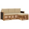 vidaXL Utomhussoffset 4 st Naturlig och Beige