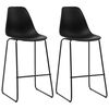 vidaXL Barstolar 2 st svart plast