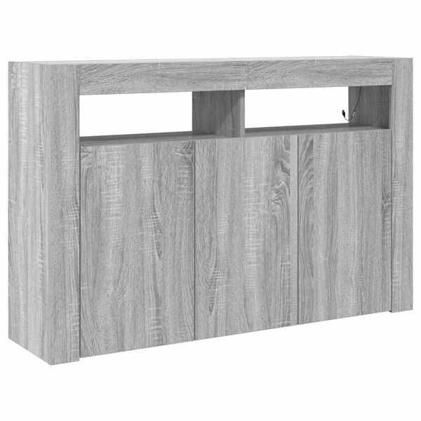 vidaXL Sideboard Gr&aring; Sonoma 116 x 30 x 75 cm Konstruerat tr&auml;