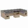 vidaXL Loungegrupp f&ouml;r tr&auml;dg&aring;rden m. dynor 11 delar beige konstrotting