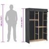 vidaXL Garderob 3 nivåer 110x40x170 cm grå tyg