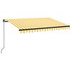 vidaXL Markis manuellt inf&auml;llbar 350x250 cm gul och vit