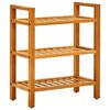 vidaXL Skohylla med 3 hyllor 50x27x60 cm massiv ek