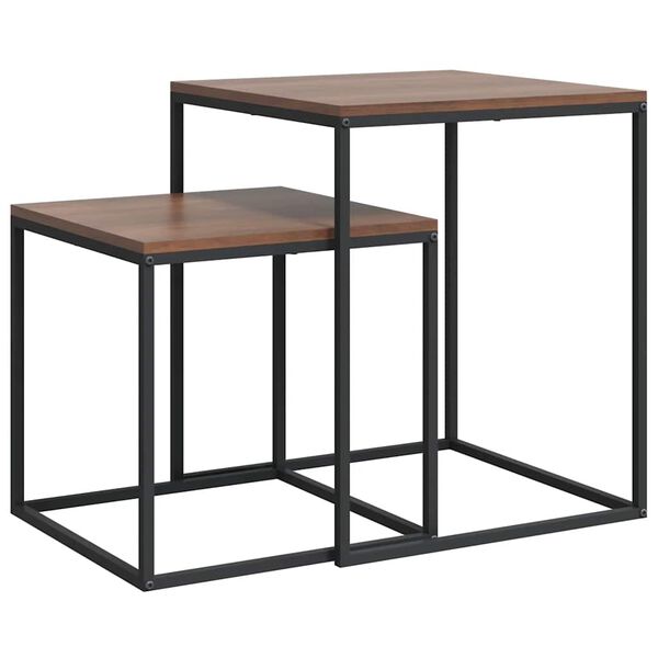 vidaXL Satsbord 2 st konstruerat tr&auml; och metall