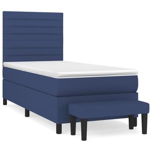 vidaXL Rams&auml;ng med madrass bl&aring; 90x190 cm tyg