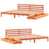 vidaXL Sängram utan madrass vaxbrun 180x200 cm massiv furu