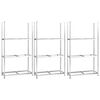 vidaXL D&auml;ckst&auml;ll 3 hyllplan silver 3 st 110x40x200 cm st&aring;l