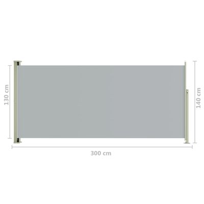 vidaXL Infällbar sidomarkis 140x300 cm grå