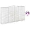 vidaXL Gabioner b&aring;gformade 9 st 400x50x220/240 cm galvaniserat j&auml;rn