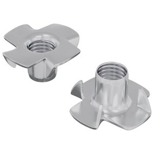 vidaXL Prongad T-mutter 2 pcs Silver M6 mm St&aring;l