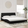 vidaXL Bed with Mattress "Hanko" Black 180x200 cm Velvet