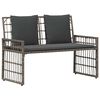 vidaXL Utomhusb&auml;nk 2 -Seater 116 x 55 x 82 cm St&aring;l och poly rattan