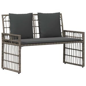 vidaXL Utomhusb&auml;nk 2 -Seater 116 x 55 x 82 cm St&aring;l och poly rattan