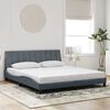vidaXL Bed Frame without Mattress "Hanko" Dark Grey 180x200 cm Velvet
