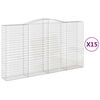 vidaXL Gabioner b&aring;gformade 15 st 400x50x220/240 cm galvaniserat j&auml;rn