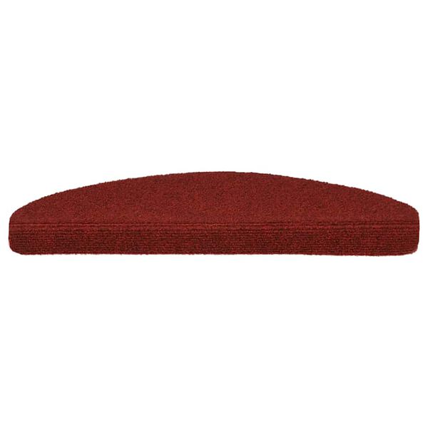 vidaXL Trappmattor sj&auml;lvh&auml;ftande 5 st 65x21x4 cm bordeauxr&ouml;d halvrunda stora