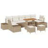 vidaXL Tr&auml;dg&aring;rdsoffset 10 st 9-Antal sittplatser Beige Poly rattan