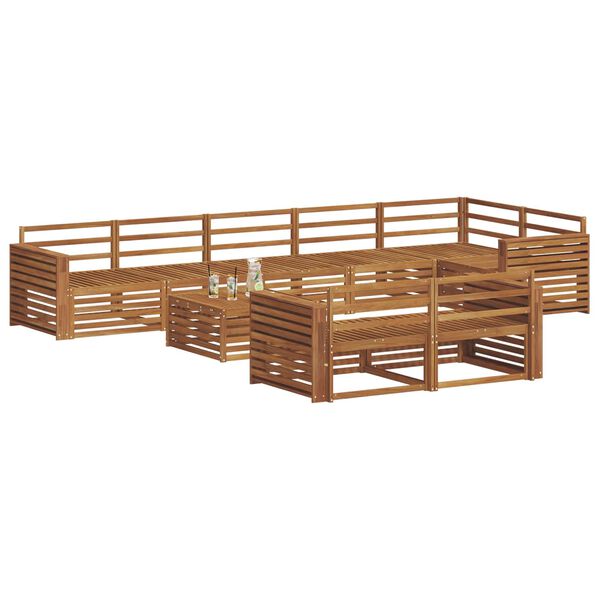 vidaXL Utomhussoffset 9 pcs Naturf&auml;rg