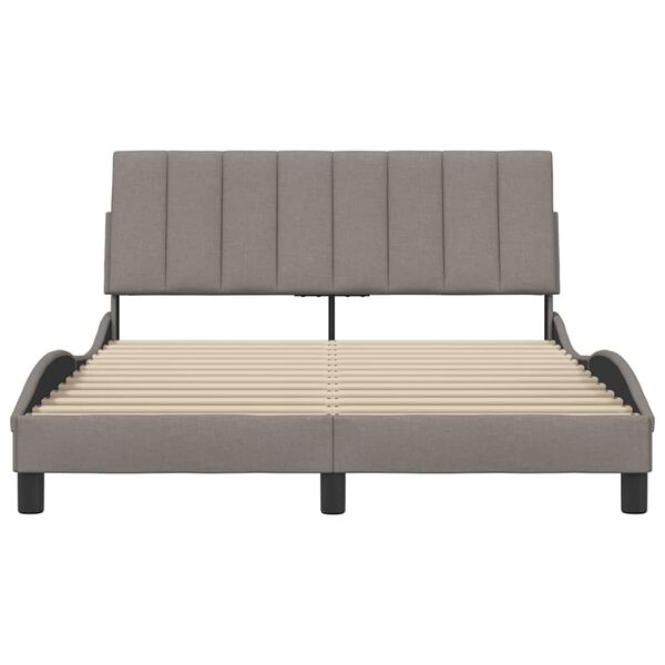 vidaXL Bed Frame without Mattress "Hanko" Taupe 140x190 cm Fabric