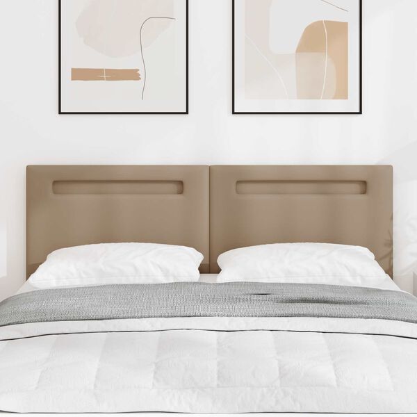 vidaXL LED huvuddyna Cappuccino 144 cm Konstl&auml;der