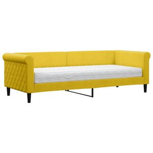 vidaXL Dagb&auml;dd med madrass gul 80x200 cm sammet