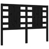 vidaXL Sängram med huvudgavel svart massivt trä