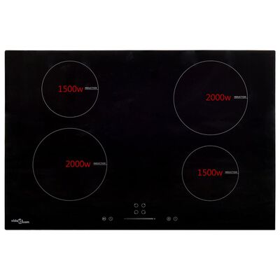 vidaXL Induktionshäll med 4 plattor touchkontroll glas 77 cm 7000 W