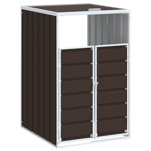 vidaXL Skjul f&ouml;r sopk&auml;rl brun 72x81x115 cm st&aring;l