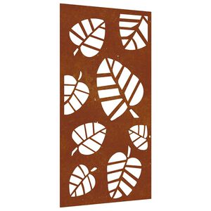 vidaXL V&auml;ggdekoration 105x55 cm rosttr&ouml;gt st&aring;l bladdesign