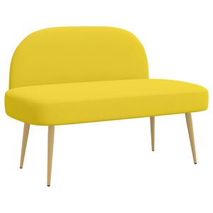 vidaXL Kl&auml;dd b&auml;nk med ryggst&ouml;d Ljusgul 110 x 60 x 76 cm