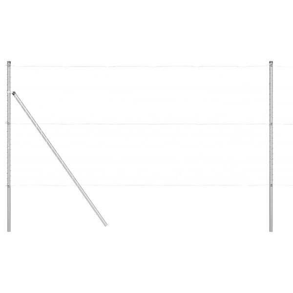 vidaXL St&auml;ngselstolpe 7 pcs Silver St&aring;l