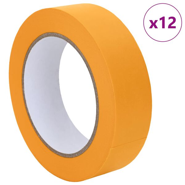vidaXL M&aring;lartape 12 pcs Gul 30mm x 50m Papper