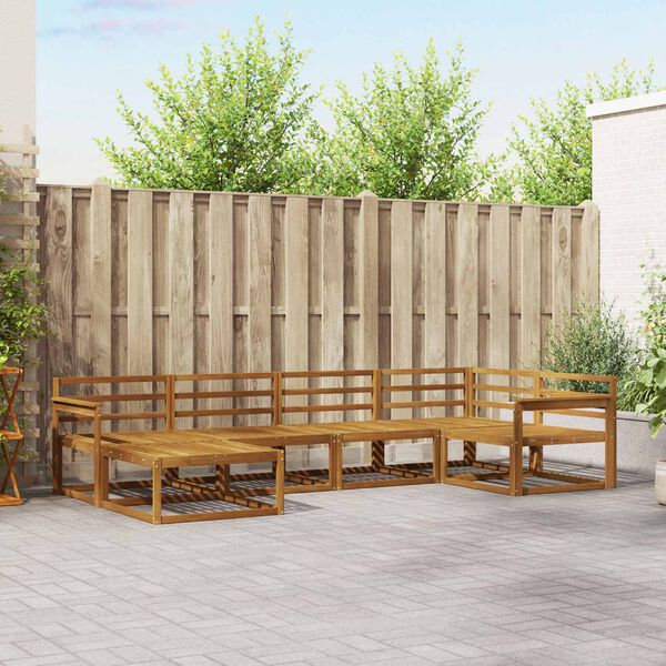 vidaXL Utomhussoffset 6 pcs Naturf&auml;rg Massivt Akaciatr&auml;