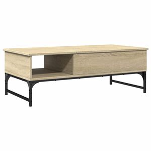 vidaXL Soffbord sonoma-ek 100x50x35 cm konstruerat tr&auml; och metall