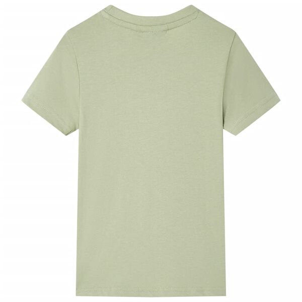 T-shirt med korta ärmar för barn ljus khaki 128